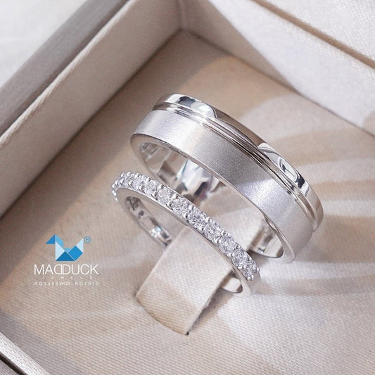 Madduckjewels แหวนเงินแท้ เพชร CZ ชุบโรเดียม RG1469wgr-RG1919
