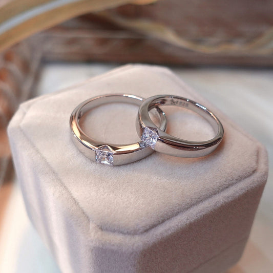 Couple ring set – CZ in 925 silver by Madduck Jewels