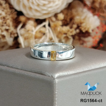 Madduckjewels | Natural Citrine Ring | Polished Band | 925 Sterling Silver Rhodium-plated | RG1564-ct